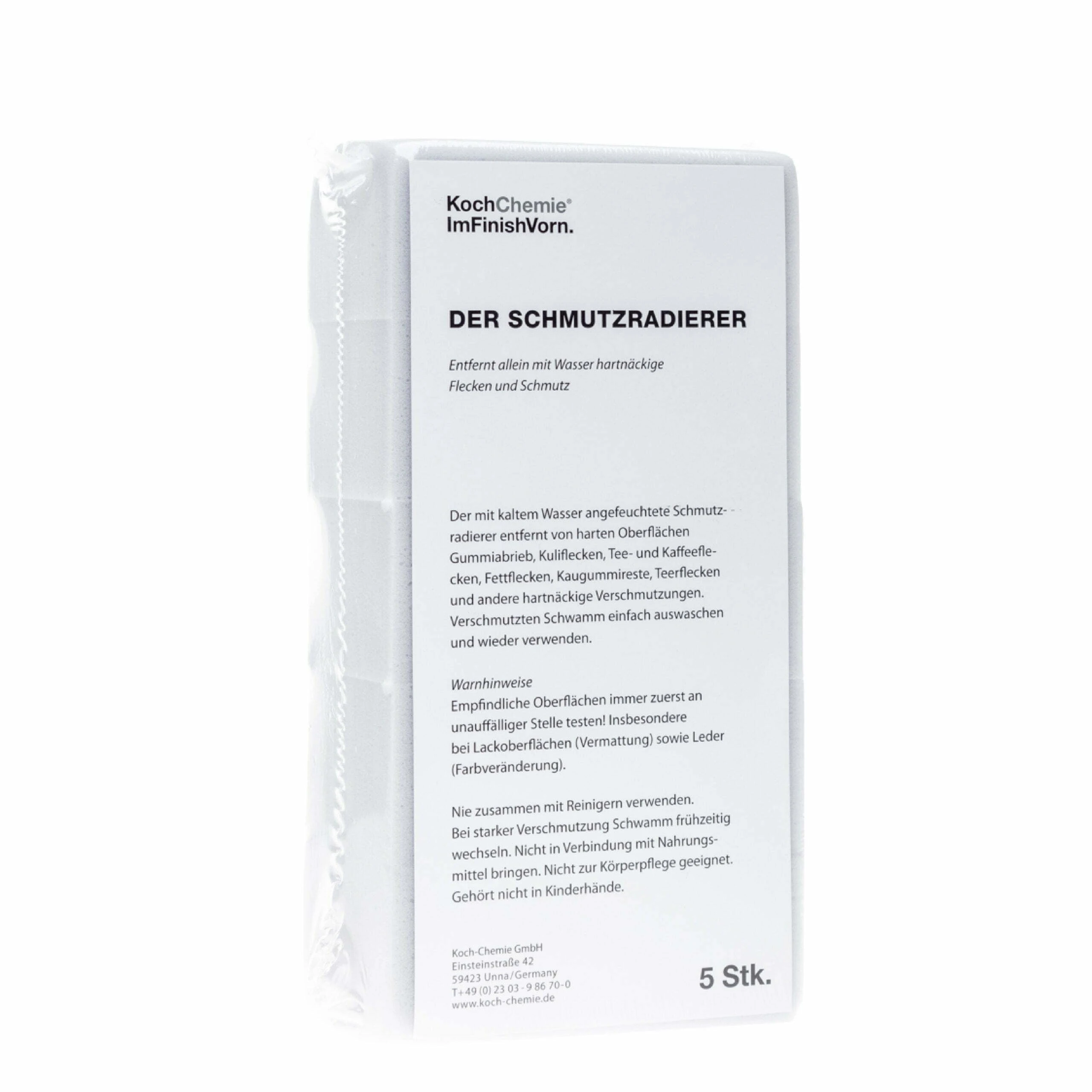 DIRT ERASER, PACK OF 5 KOCH CHEMIE - MIẾNG BỌT BIỂN VỆ SINH NỘI THẤT XE